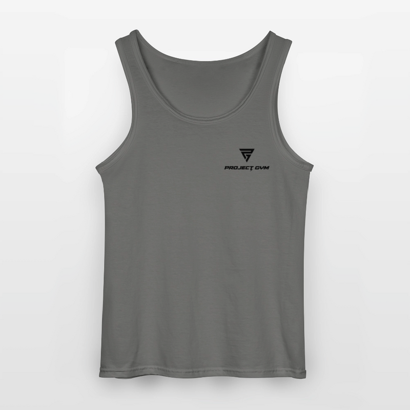 Powerlift Tank Top Men black logo - charcoal grey