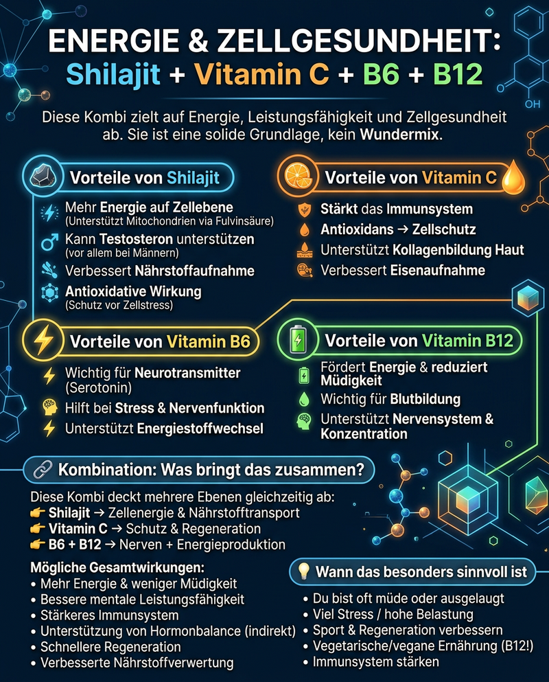 Premium Shilajit Gummies + Vitamin C,B6, B12 - 60 Stk
